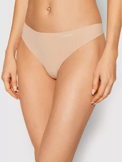 Majtki damskie - Calvin Klein Underwear Stringi 0000D3428E Beżowy - grafika 1