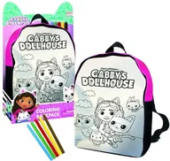 Plecaki - Cefa Toys Kolorowanie Domu Lalek Gabby. Dostosuj i pokoloruj swój własny plecak. Zawiera 5 specjalnych markerów do malowania tkanin, 26 x 34 x 7 cm, wielokolorowy (00960) - miniaturka - grafika 1