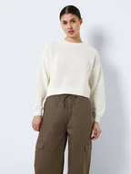 Swetry damskie - Noisy May Sweter Maysa 27021536 Écru Relaxed Fit - miniaturka - grafika 1