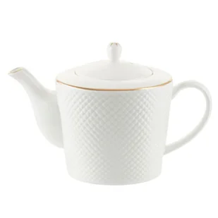 Dzbanek do herbaty porcelanowy 1,3 litra BARI GOLD - Dzbanki i imbryki - miniaturka - grafika 1