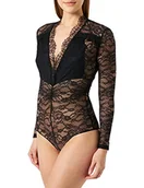 Body - Pinko Damskie body Marry koronkowe stretch do T-shirt, Z99_czarna limuzyna, XS, Z99_czarna limuzyna, XS - miniaturka - grafika 1