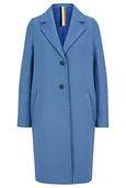 Płaszcze damskie - BOSS Damski C Coluise3 elegancki płaszcz z mieszanki wełny z dodatkiem kaszmiru i strukturą twill, jasnoniebieski, 44 - miniaturka - grafika 1