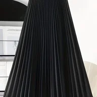 Spódnice - TEMU Elegancka Damska Plisowana Spódnica w Kolorze Czarnym - Wykonana z, Odporna na, Można Prać w Pralce, Jednolity , Uniwersalna do Noszenia na Co - miniaturka - grafika 1