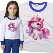 Piżamy dla dziewczynek - Piżama dziecięca Wesoły Różowy Fioletowy Jednorożec Dla Dziewczynki 110/116 - VoloDonum - miniaturka - grafika 1