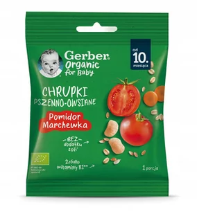 GERBER ORGANIC CHRUPKI POMIDOR MARCHEWKA 7G - Desery dla dzieci - miniaturka - grafika 1