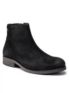 Kozaki damskie - Tommy Jeans Kozaki Classic Suede Chelsea Boot EM0EM00835 Czarny - grafika 1