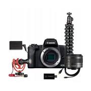 Aparaty Cyfrowe - Canon EOS M50 Mark II + 15-45mm f/3.5-6.3 IS STM Live Stream Kit czarny - miniaturka - grafika 1