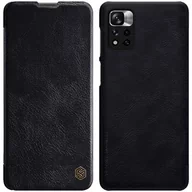 Etui i futerały do telefonów - Nillkin Qin Case etui do Xiaomi Redmi Note 11 Pro+ (China) / Redmi Note 11 Pro (China) osłona na aparat kabura pokrowiec obudowa z klapką czarny - miniaturka - grafika 1