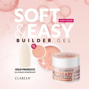 Claresa - Żel budujący SOFT&EASY builder gel gold prosecco 12g - Żele do paznokci - miniaturka - grafika 9