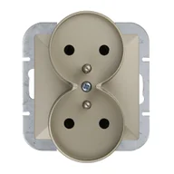 Gniazdka elektryczne - Abex Gniazdo podwójne do ramek Perła - satyna - miniaturka - grafika 1