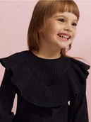 Koszulki dla dziewczynek - Reserved - Bluzka z falbanką - czarny - miniaturka - grafika 1