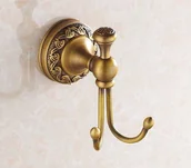 Wieszaki łazienkowe - wieszak na ręczniki retro szczotkowany mosiądz NEMAUS - miniaturka - grafika 1