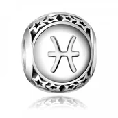 Charmsy - Murrano Charms Zawieszka Koralik 925 Zodiak Ryby SR-413 - miniaturka - grafika 1