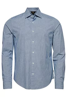 Superdry Studios Micro Textured Shirt Bluza męska, Blue Check, XL - Bluzy męskie - miniaturka - grafika 1
