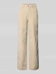 Spodnie sztruksowe z szeroką nogawką z mieszanki bawełny model ‘TESSA’ - Spodnie damskie - miniaturka - grafika 1