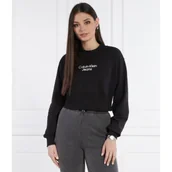 Bluzy damskie - Calvin Klein Jeans Bluza STACKED INSTITUTIONAL | Cropped Fit - miniaturka - grafika 1