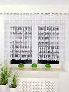 FIRANA GOTOWA GIPIURA NOWOCZESNA FIRANKA DO SALONU POKOJU BIAŁA 300/120CM - Firany - miniaturka - grafika 1