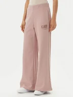 Spodnie sportowe damskie - EA7 Emporio Armani Spodnie dresowe 7W000179 AF12473 U4079 Różowy Wide Leg - miniaturka - grafika 1