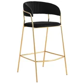 Taborety i hokery - Hoker Glamour czarny MARGO BC-01 welur - miniaturka - grafika 1