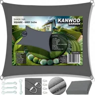 Parasole ogrodowe - Kanwod ŻAGIEL OGRODOWY SZARY KWADRATOWY 2X2M KANWOD - miniaturka - grafika 1