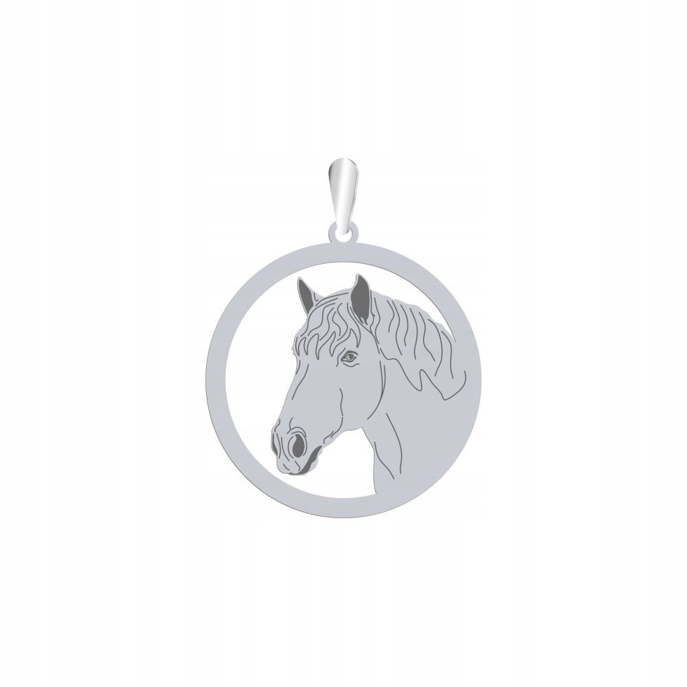 Zawieszka Srebrna Koń Perszeron 925 Biżuteria Prezent Kobieta GRAWER GRATIS