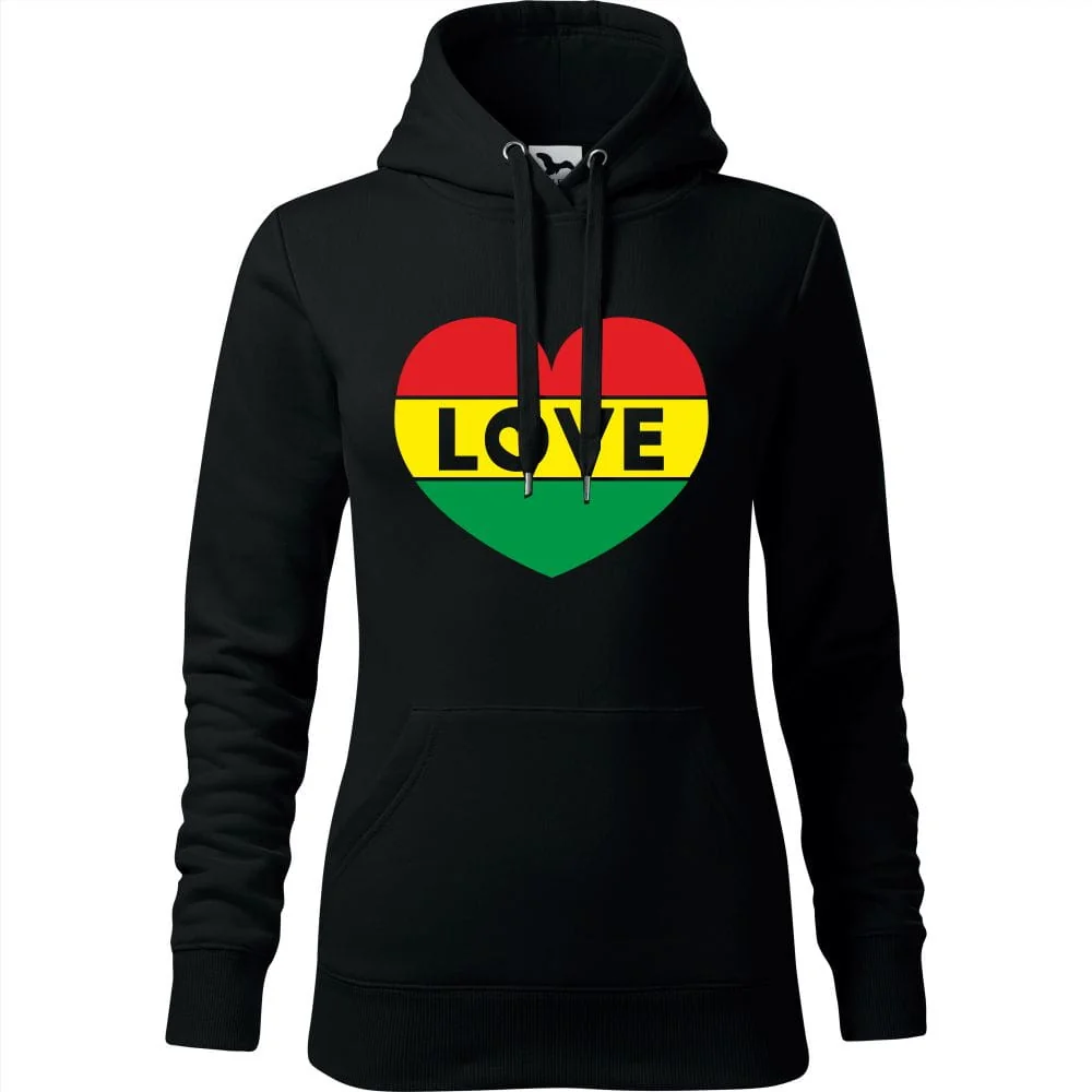 Damska Bluza Z Kapturem - Love Lgbt Czarny Xs