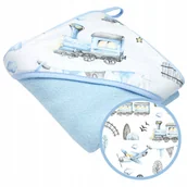 Okrycia kąpielowe dla dzieci - OKRYCIE KĄPIELOWE KAPTUREK 95x95 RĘCZNIK ANKRAS - miniaturka - grafika 1