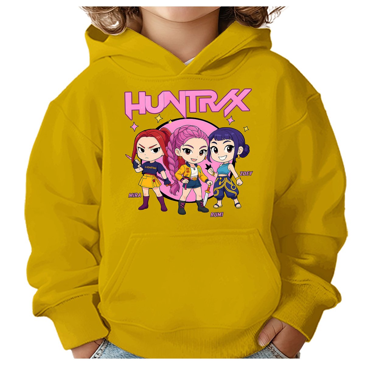 BLUZA DZIECIĘCA KPOP DEMON HUNTERS HUNTRIX 134-140 Z KAPTUREM BAWEŁNIANA