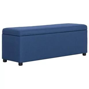 vidaXL Ławka ze schowkiem, 116 cm, niebieska, poliester vidaXL - Ławki do przedpokoju - miniaturka - grafika 1
