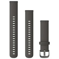 Akcesoria do smartwatchy - Garmin Silikonowy pasek Vivoactive 4s, Vivomove 3s, Venu 2s (18mm) - Grafitowy z popielatym zapięciem [010-12932-0E] 010-12932-0E - miniaturka - grafika 1