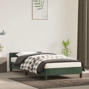Łóżka - Lumarko Rama łóżka z zagłówkiem, ciemnozielona, 80x200 cm, aksamitna - miniaturka - grafika 1