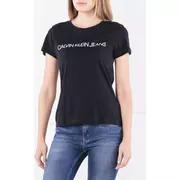 Koszulki i topy damskie - CALVIN KLEIN JEANS T-shirt CORE INSTITUTIONAL | Regular Fit - miniaturka - grafika 1