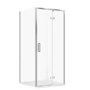 Kabina Prysznicowa Cersanit Larga 80X80X195 kwadratowa prawa transparentny brodzik Tako 4 cm Biały S601-346 - Kabiny prysznicowe - miniaturka - grafika 1