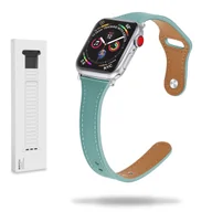 Akcesoria do smartwatchy - Damski pasek ze skóry Apple Watch ( 38 / 40 / 41 MM ) jasny zielony - miniaturka - grafika 1