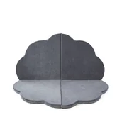 Maty piankowe - MISIOO Mata podłogowa dziecięca 160x160x5 cm kwiat szara velvet - miniaturka - grafika 1