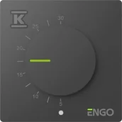 Regulatory i termostaty - Regulator temperatury z pokrętłem, przewodowy, ENGO ESIMPLE230B, natynkowy, czarny, 230V - miniaturka - grafika 1