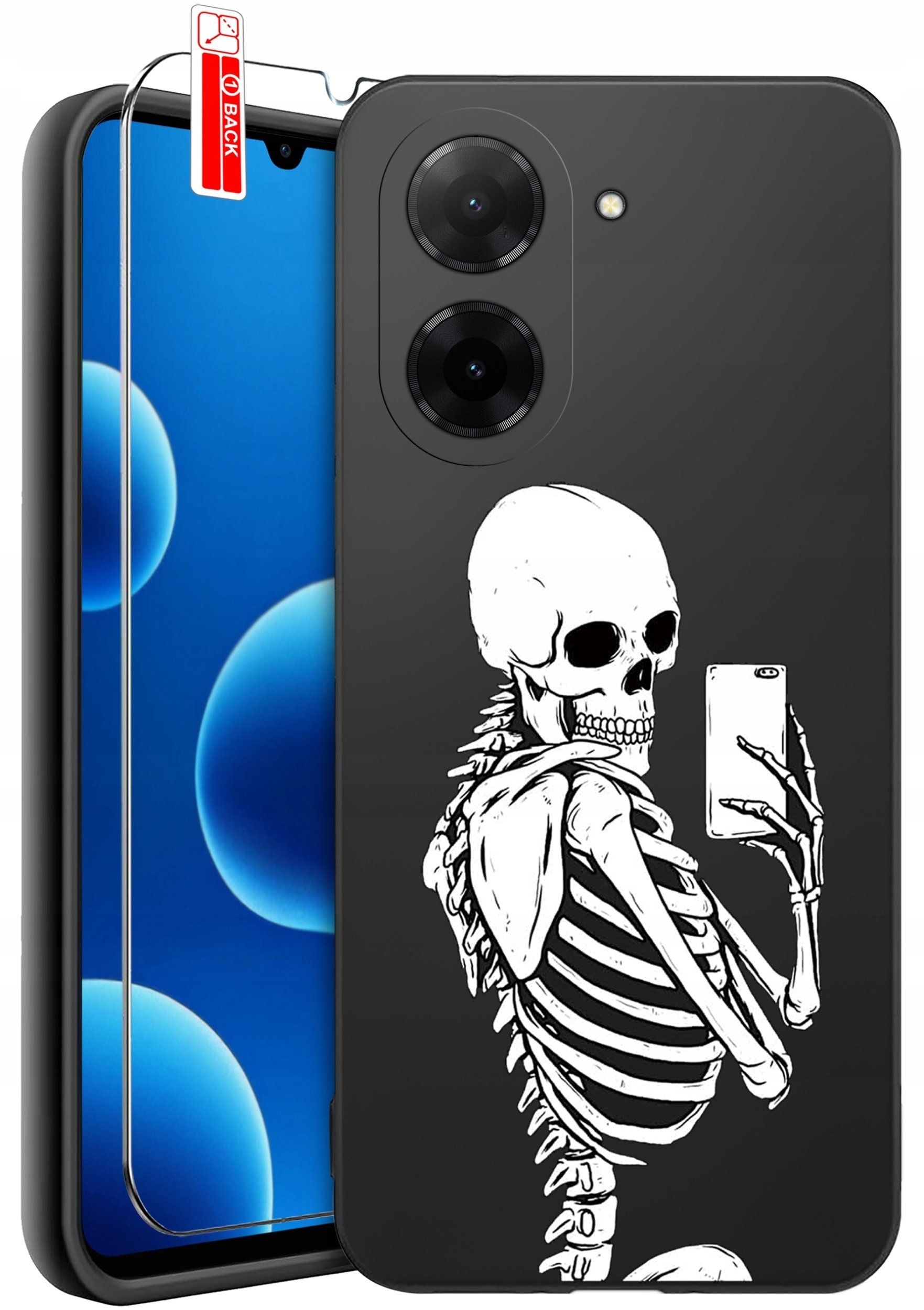 ETUI do Xiaomi Redmi A5 WZORY SILIKONOWE MATT CASE + SZKŁO 9H