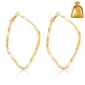 Kolczyki - Piękne Kolczyki Damskie Kwadraty Duże Zjawiskowe Stal Chirurgiczna Dla Niej - miniaturka - grafika 1