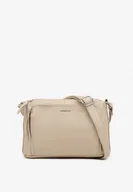 Torebki damskie - Jasnobeżowa Trzykomorowa Torebka Listonoszka Jenanissea - miniaturka - grafika 1
