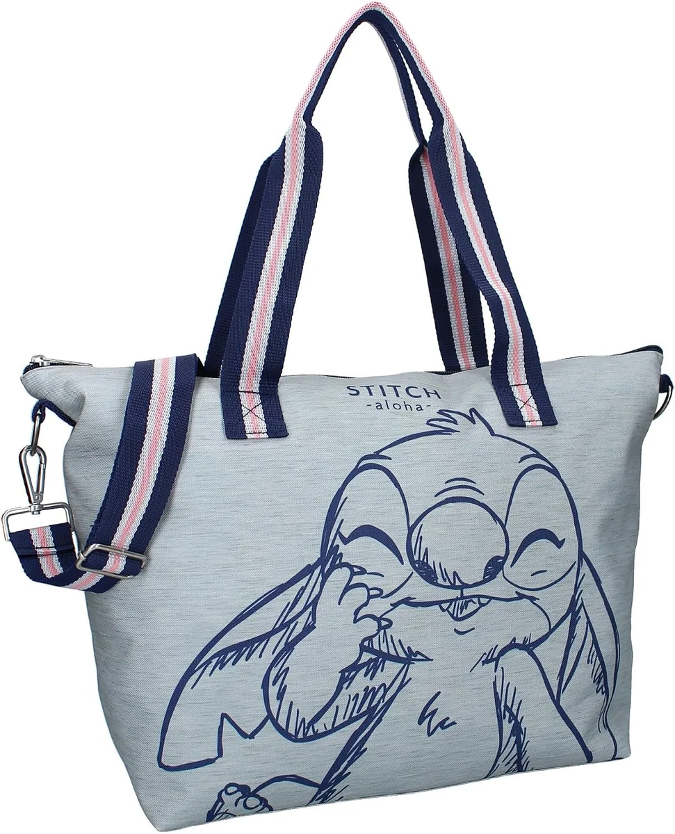 TORBA NA ZAKUPY 48X32X14CM DUŻA SZARA POLIESTER PASEK ZAMEK