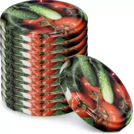Pojemniki kuchenne - Metalowe wieczka do słoików 10 szt. 66mm "Warzywa" - miniaturka - grafika 1