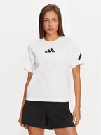 Koszulki i topy damskie - adidas T-Shirt Z.N.E. JE7857 Biały Regular Fit - miniaturka - grafika 1