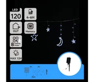 Lampy ogrodowe - Aigostar - LED solarny łańcuch świąteczny 120 x LED / 8 funkcji 3 x 0,6 m 500 mAh IP65 zimna biel - miniaturka - grafika 1