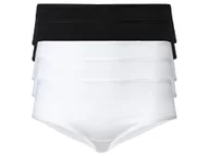 Majtki damskie - esmara® Hipstery damskie z bawełną, 5 par (XL (48/50), Czarny/ biały) - miniaturka - grafika 1