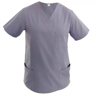 Bluza damska ochronna 100% bawełna chirurgiczna medyczna niebieska XL - Odzież medyczna - miniaturka - grafika 1