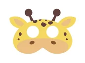 Dodatki do strojów karnawałowych - MASKA ŻYRAFA FILCOWA ŻÓŁTA - miniaturka - grafika 1