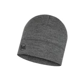 Czapki i chusty sportowe męskie - BUFF Czapka do biegania MIDWEIGHT MERINO BEANIE Light Grey Melange - miniaturka - grafika 1