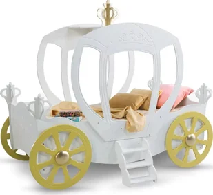 Elior Białe łóżko dziecięce w kształcie karocy - Pompi 90x180 cm - Łóżka dla dzieci i młodzieży - miniaturka - grafika 1