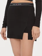 Spódnice - Tommy Jeans Spódnica mini DW0DW17436 Czarny Slim Fit - miniaturka - grafika 1