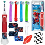 Końcówki do szczoteczek elektrycznych - Szczoteczka Braun Oral-b Vitality 100 SpiderMan + 4 końcówki kids color + osłonka - miniaturka - grafika 1